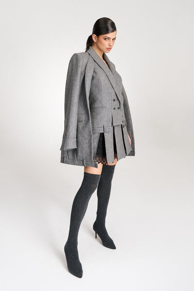 'Lima' Grey Wool Layer Suit Blazer with Vest