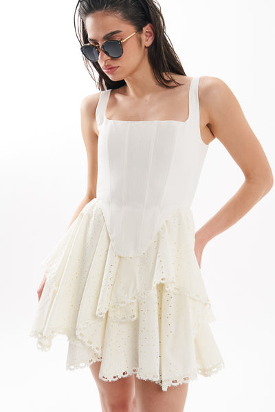 White corset dress