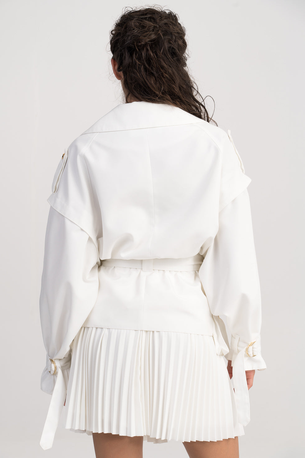 'Roxana' Off-White Cotton-Organza Jacket
