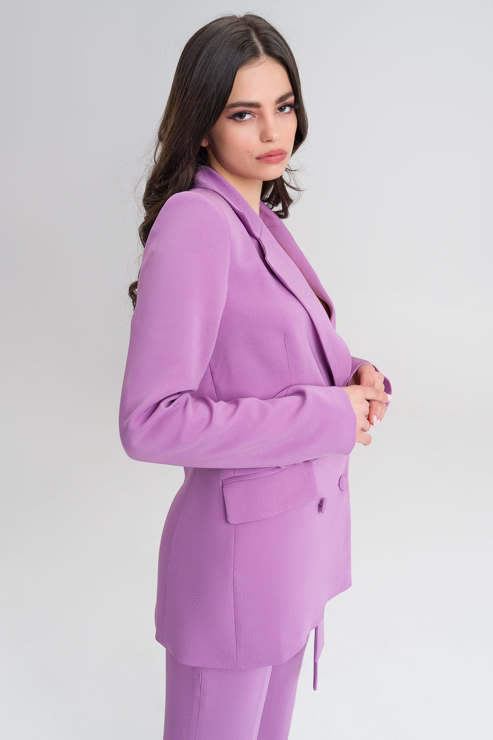 Iro  Purple Cotton blend embellished suit blazer