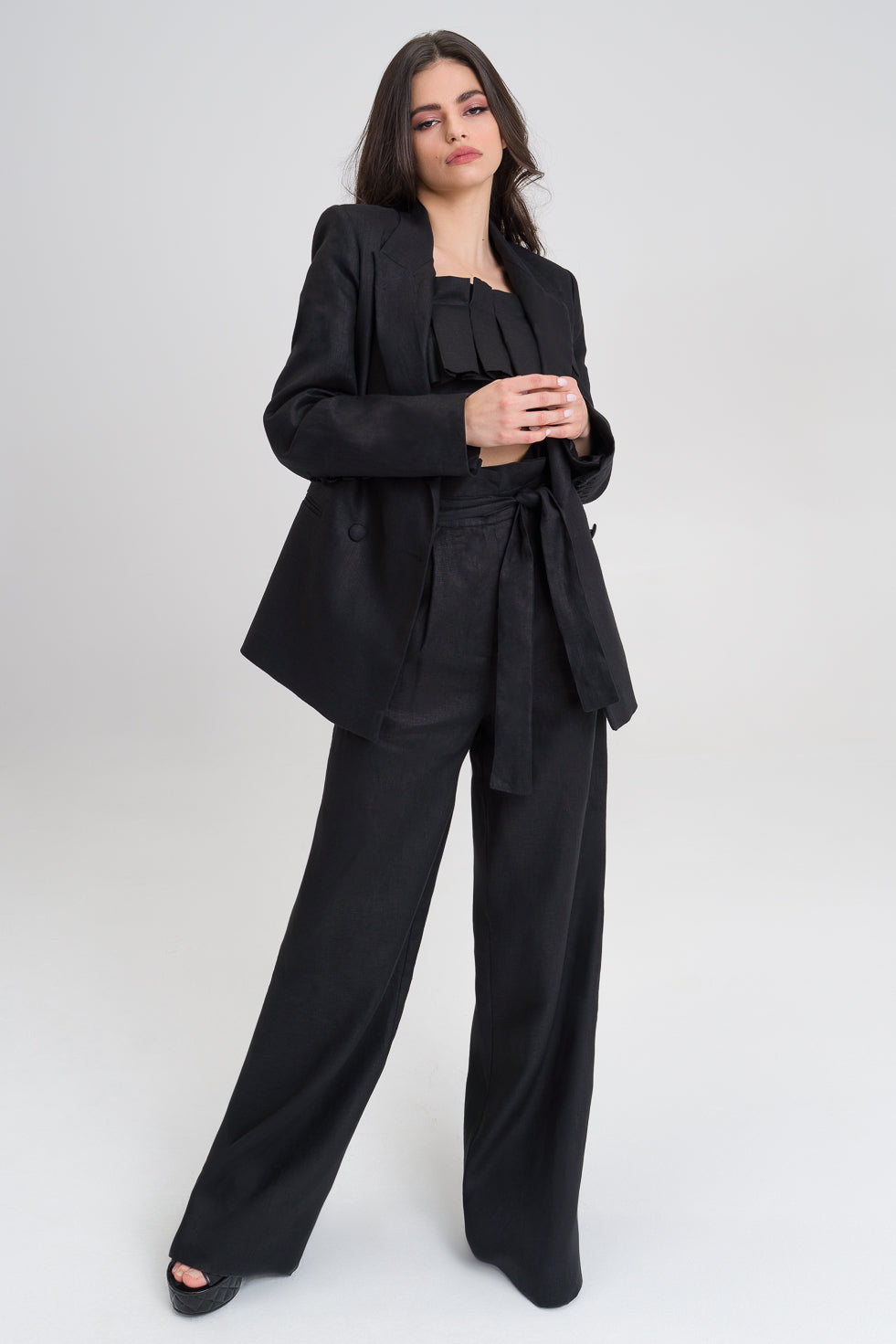Black Linen Suit, Women Suit, Pants Suit, Linen Suit Women, Black Linen  Blazer and Pants Suit 