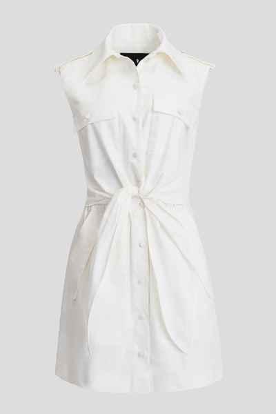 Victoria White Cotton blend pocket dress