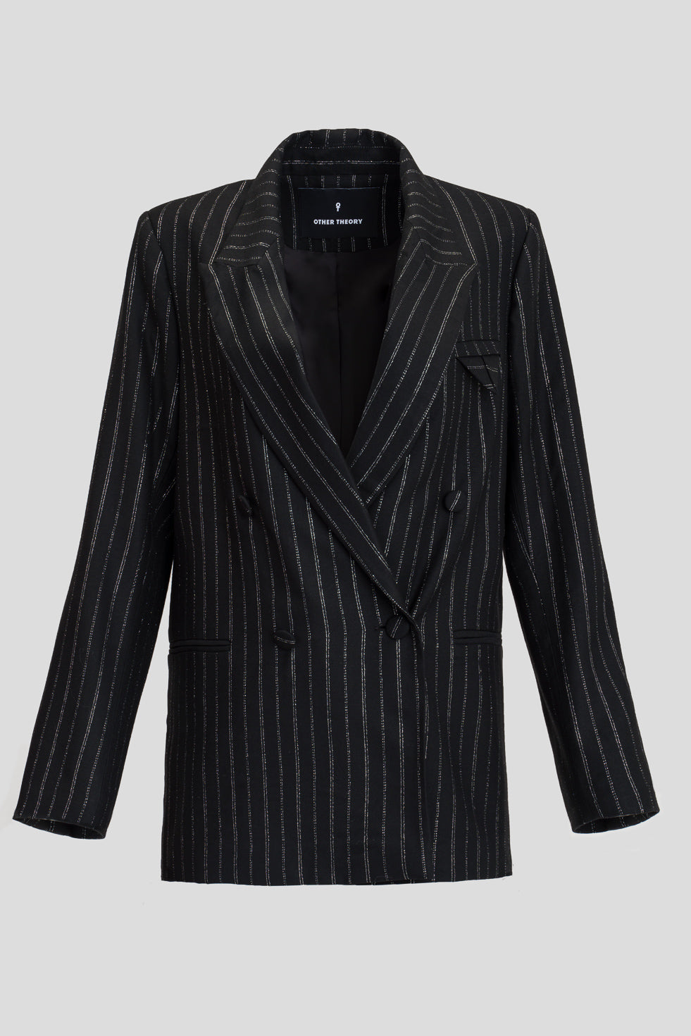Brooklyn  Black Cotton blend oversized suit metallic blazer