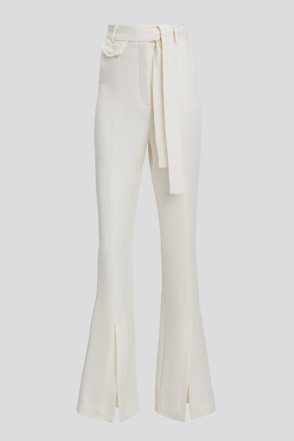 Anna  White Cotton blend Flared suit pants