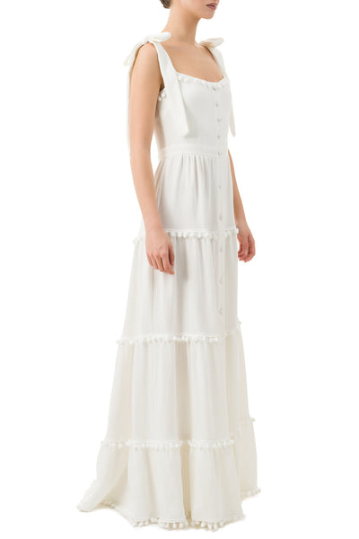Sydney White Maxi Bow Dress