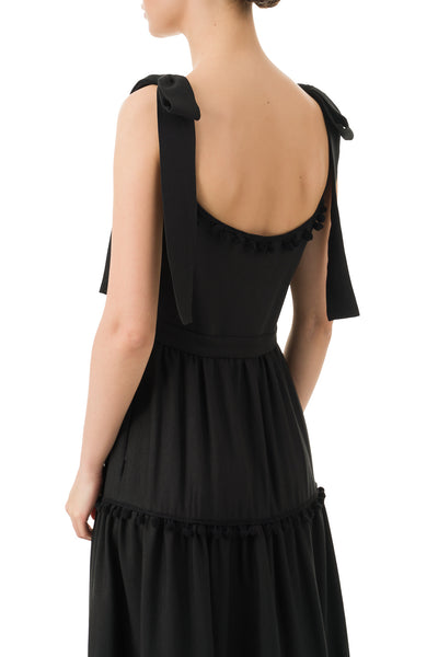 Sydney Black Maxi Bow Dress