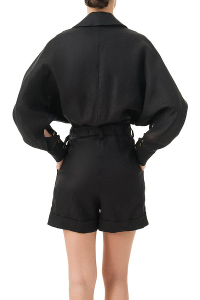 ‘Grace’ Black Linen Jumpsuit