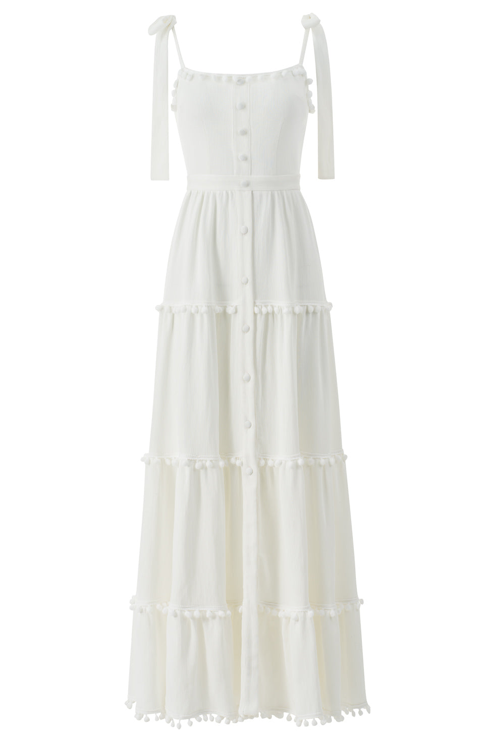 Sydney White Maxi Bow Dress