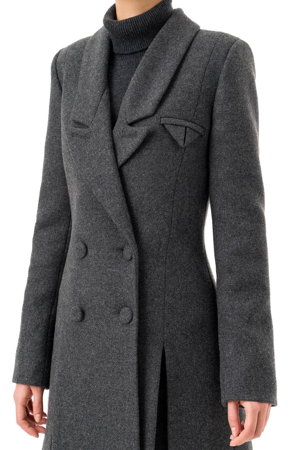 'Amelia' Double-Breasted Grey Coat