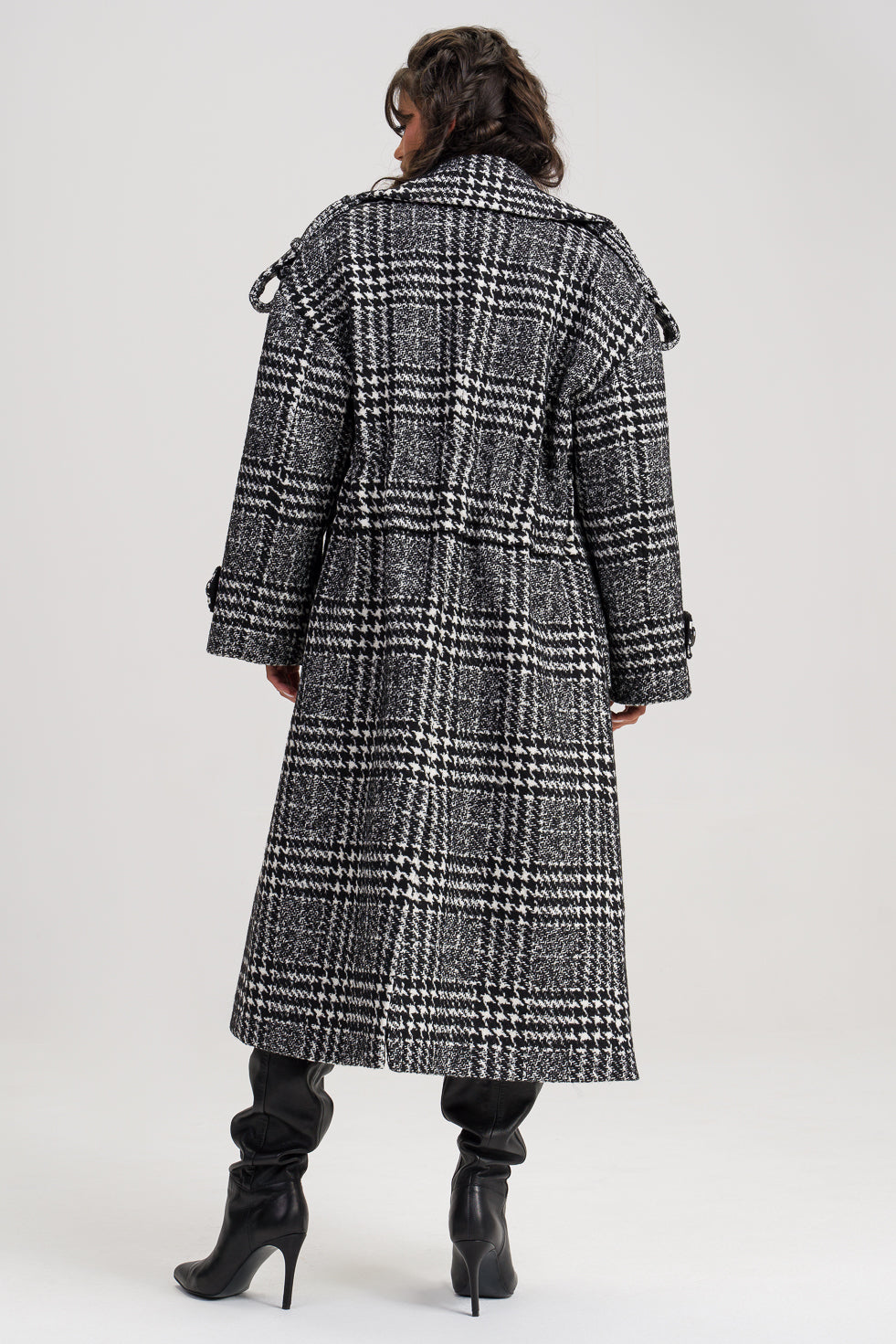 60s lightweight buy mono glen check trenchcoat