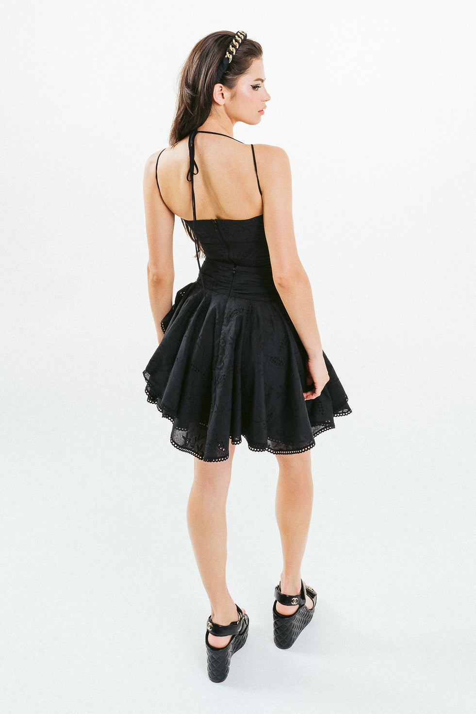 'CECILIA' Asymmetric Lace And Cotton Mini Skirt