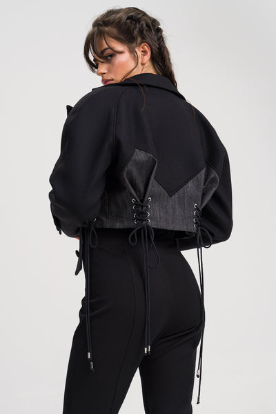 ‘Gia’ Cropped Corset Blazer - Jacket